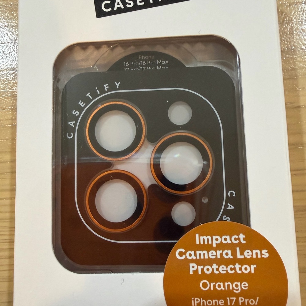 Casetify Orange Edge (Clear Lens) Impact Camera Lens Protector for iPhones